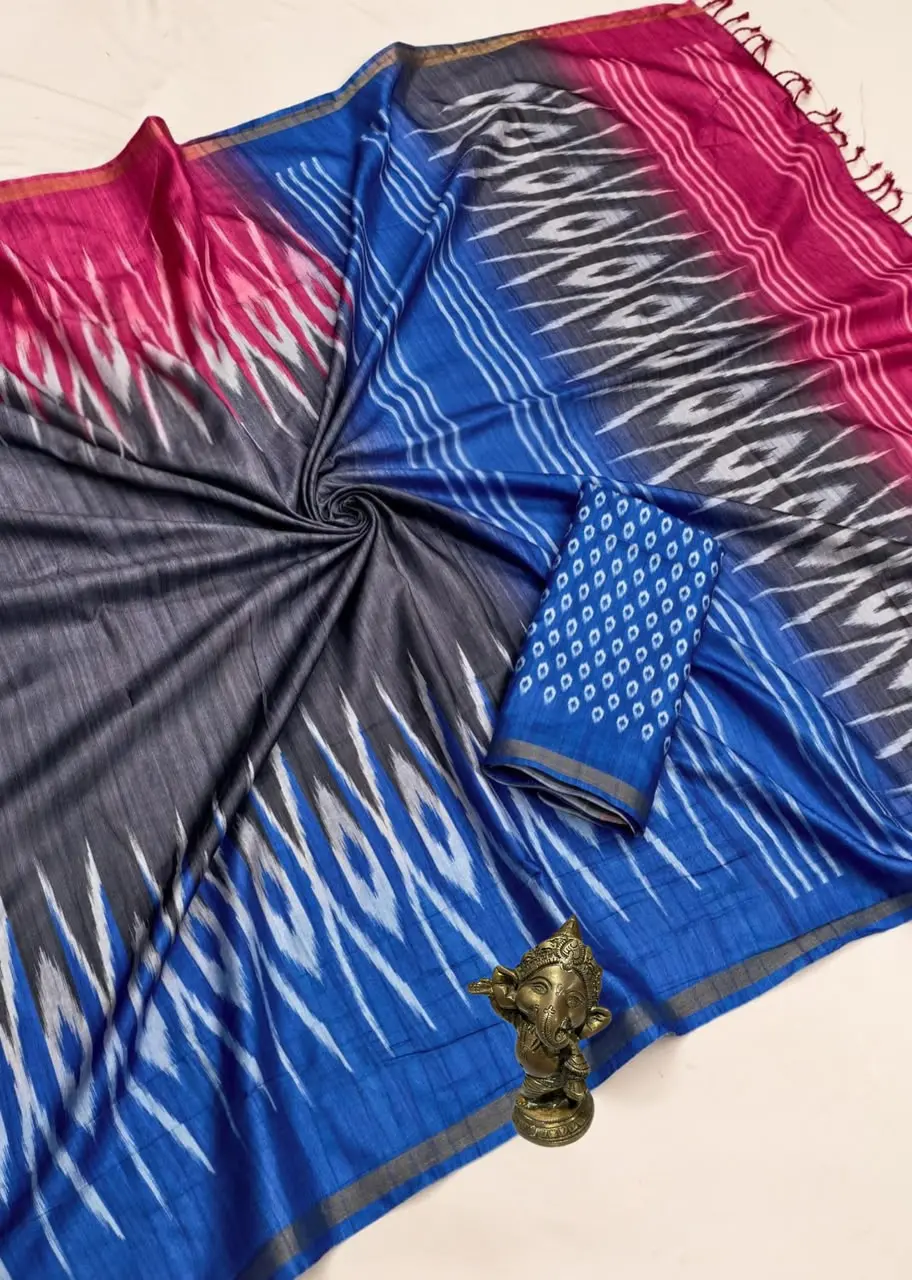 Lavender Purple Pochampally Ikat Silk Saree